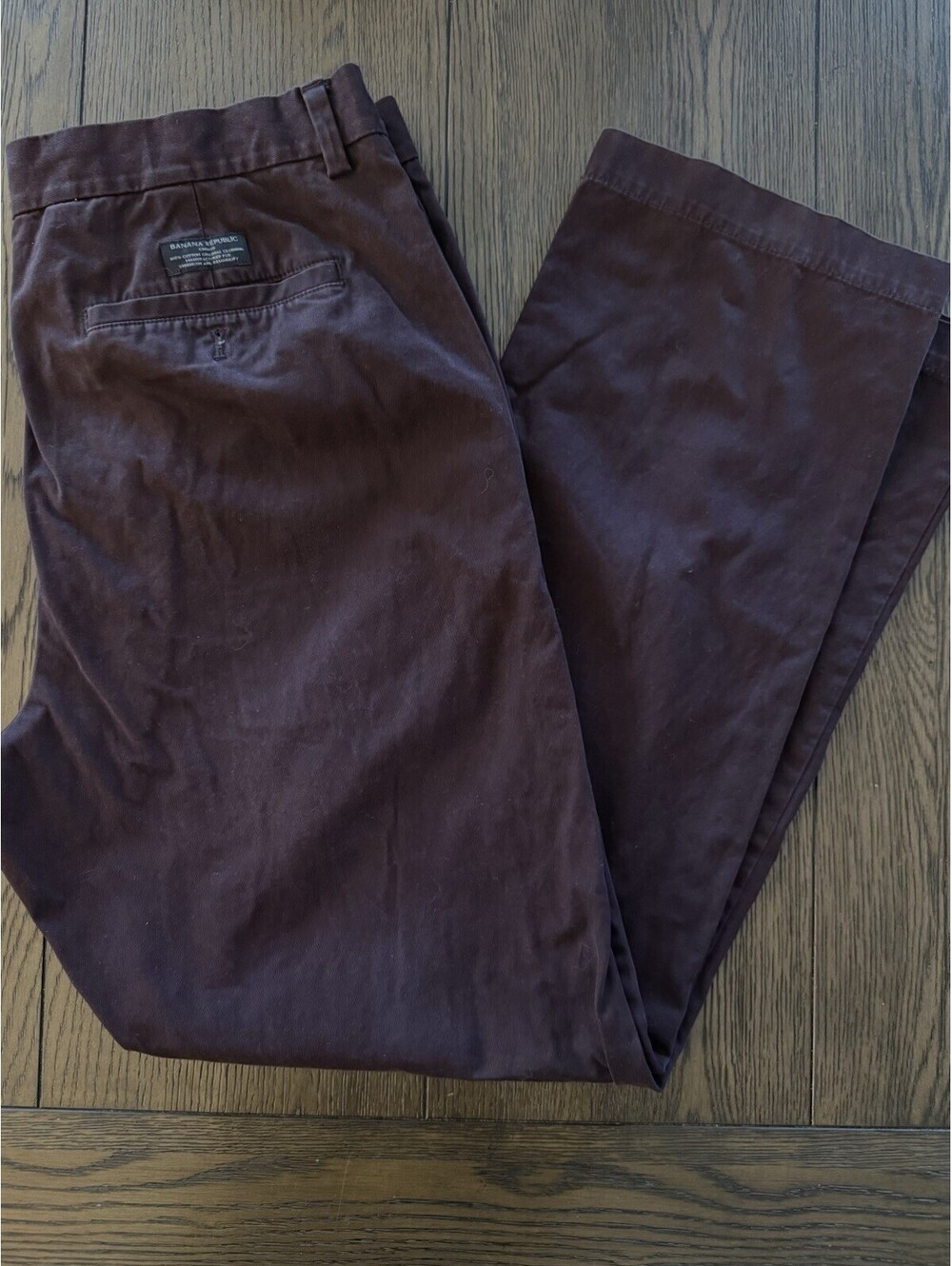 Banana Republic Men's Aiden Chino Pants 36x32 Slim Fit Dark Brown 100% Cotton